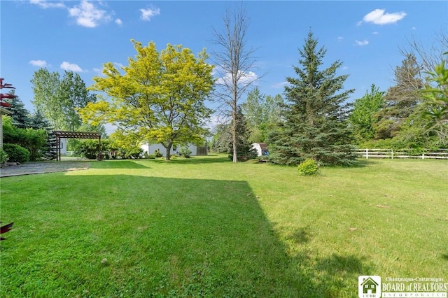 7080 Goodrich Rd, Clarence, NY 14032 - view of yard featuring a pergola