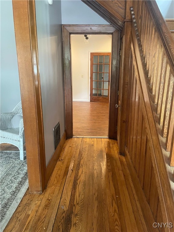 61 2nd St, German Flatts, NY 13357 - hallway with hardwood / wood-style floors and baseboards