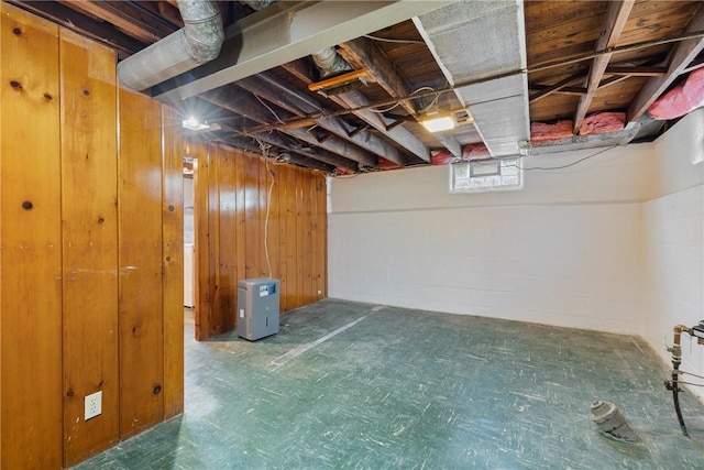 55 Heberton Rd, Irondequoit, NY 14622 - unfinished below grade area featuring tile patterned floors and wood walls