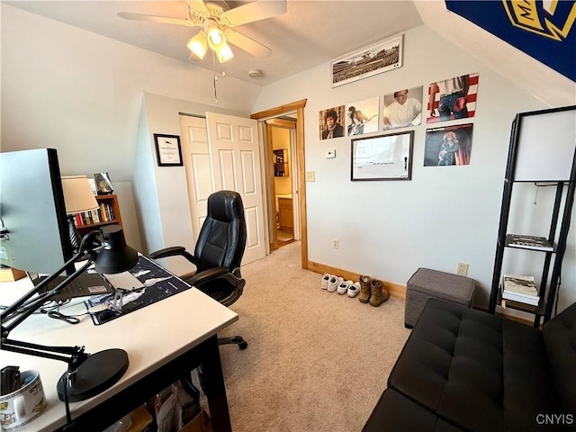 25003 State Route 37, Pamelia, NY 13601 - office with carpet floors, a ceiling fan, and baseboards