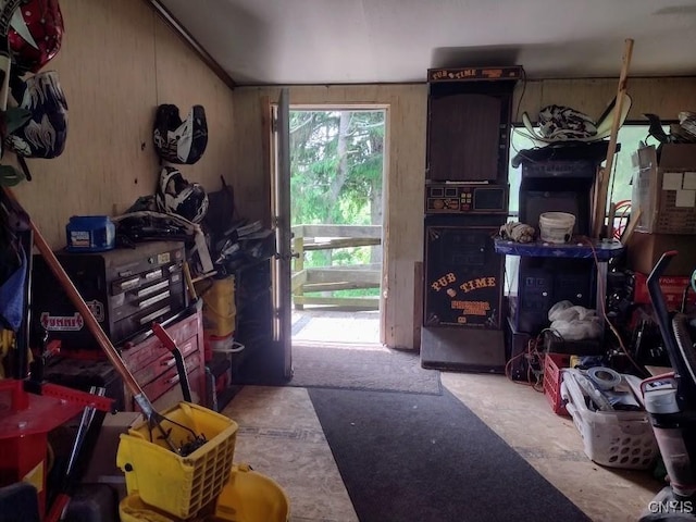 2771 Center Rd, Freetown, NY 13045 - interior space featuring vaulted ceiling and unfinished concrete flooring