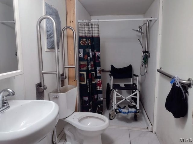 2771 Center Rd, Freetown, NY 13045 - bathroom with a sink, a shower with curtain, and toilet