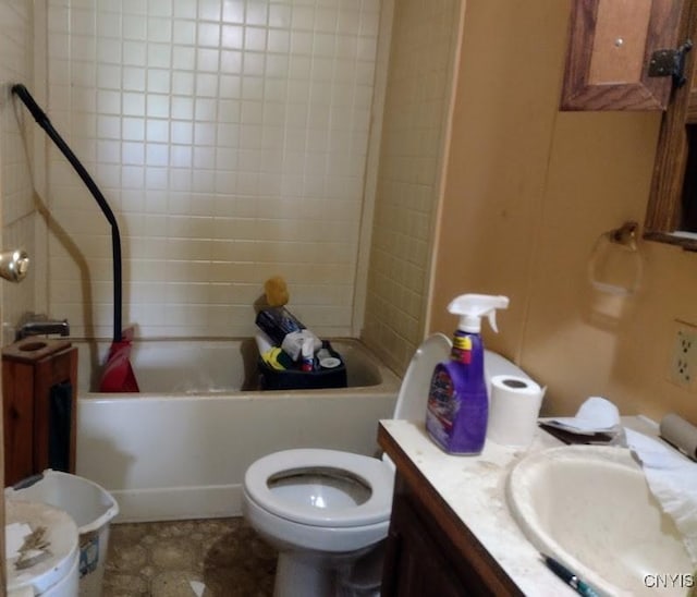 2771 Center Rd, Freetown, NY 13045 - bathroom with toilet, vanity, and shower / bathtub combination