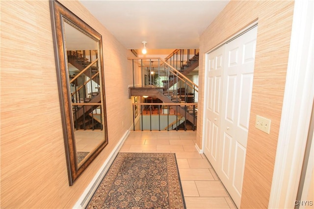 1215-29 James St, Syracuse, NY 13203 - corridor featuring tile patterned flooring and stairs