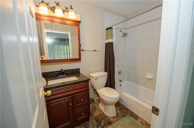 1215-29 James St, Syracuse, NY 13203 - full bathroom featuring toilet, vanity, and shower / tub combo with curtain