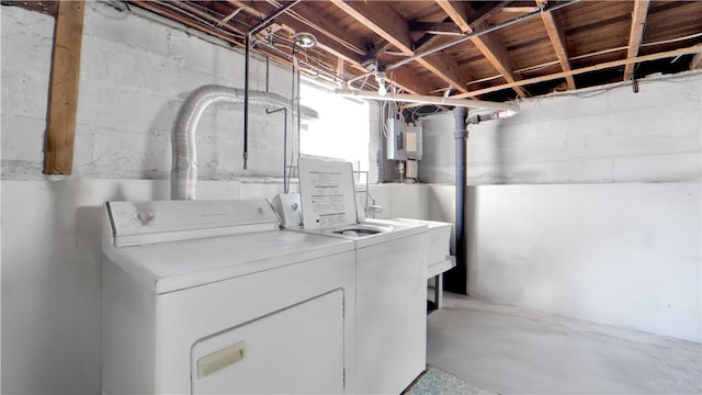 17 Varden St, Rochester, NY 14609 - laundry room featuring washing machine and dryer and electric panel