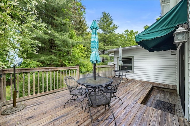 15205 W Lake Rd, Pulteney, NY 14418 - wooden deck featuring outdoor dining area