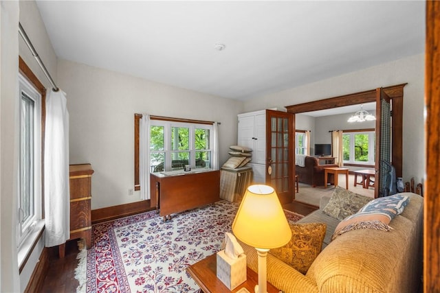 15205 W Lake Rd, Pulteney, NY 14418 - office space with wood finished floors and a chandelier