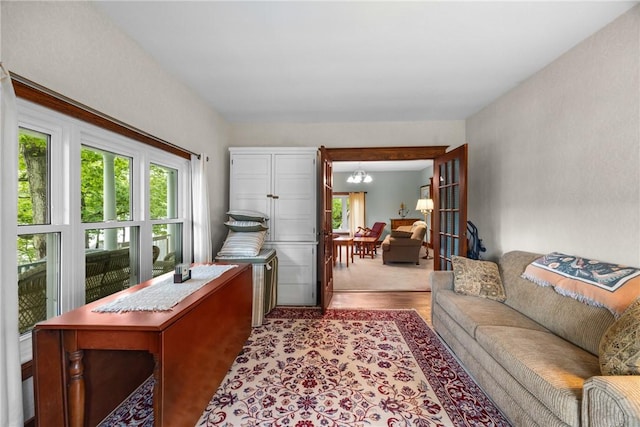 15205 W Lake Rd, Pulteney, NY 14418 - office area with a chandelier and wood finished floors