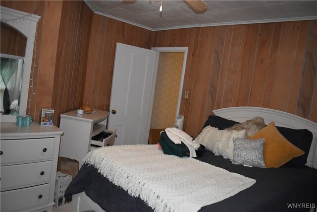 4571 Budd Rd, Cambria, NY 14094 - bedroom with wood walls
