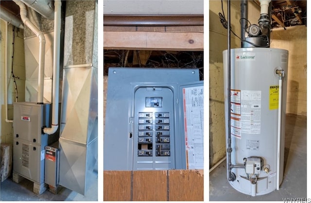 1701 Billington Rd, Elma, NY 14052 - utility room featuring electric panel and water heater