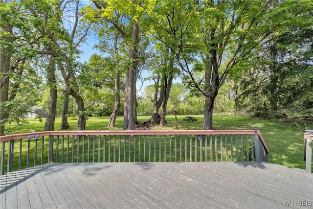 1701 Billington Rd, Elma, NY 14052 - wooden deck with a lawn and view of scattered trees