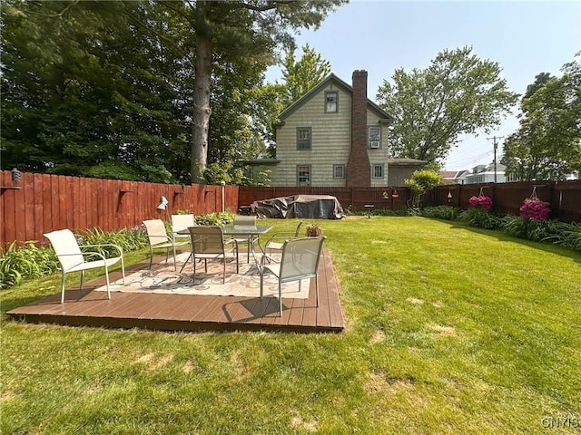 700 Elm St, Rome-Inside, NY 13440 - view of yard featuring a deck and outdoor dining space
