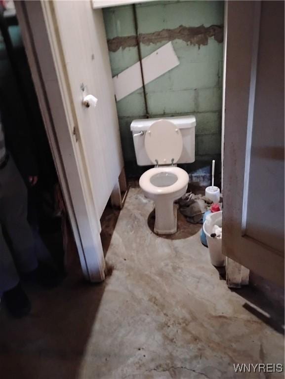 72 Nicholson St, Buffalo, NY 14214 - bathroom featuring concrete flooring and concrete block wall