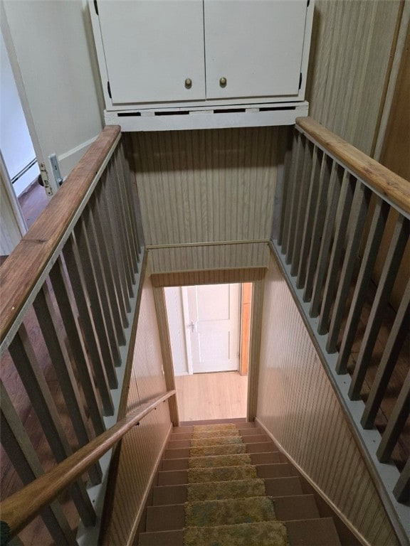 30 Park Ave, Eldred, PA 16731 - stairway featuring a baseboard radiator