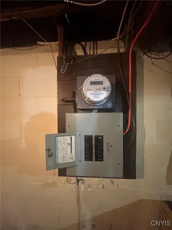 719 Dawes Ave, Utica, NY 13502 - utility room with electric meter and electric panel