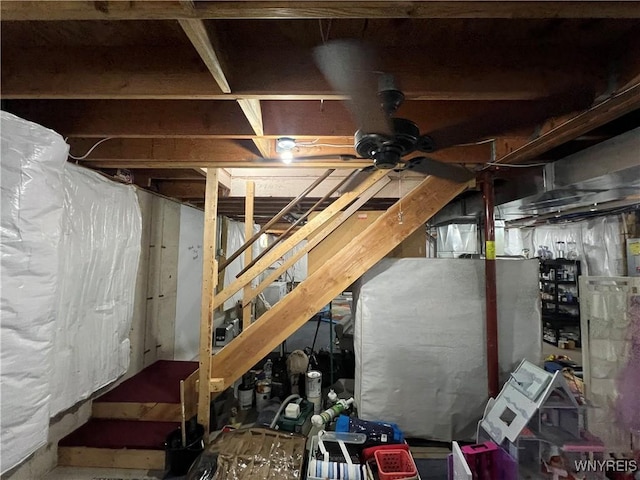 272 Dewitt St, Buffalo, NY 14213 - unfinished basement with stairs