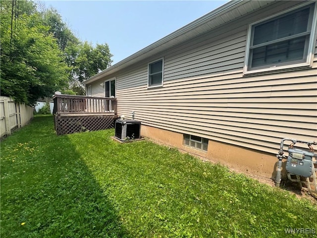 272 Dewitt St, Buffalo, NY 14213 - view of side of home with cooling unit and a wooden deck