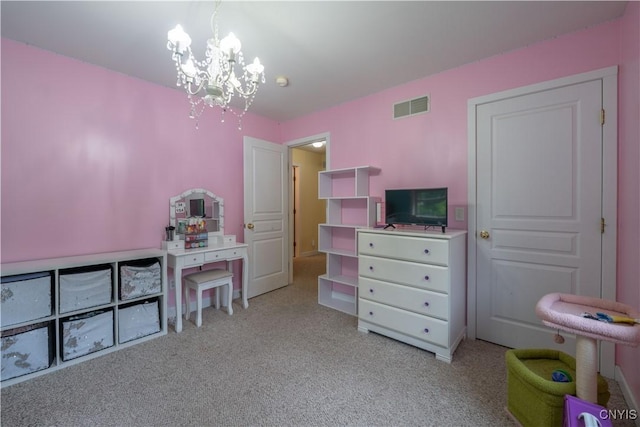 3871 Skyline Dr, Kirkland, NY 13323 - recreation room featuring a chandelier and carpet flooring
