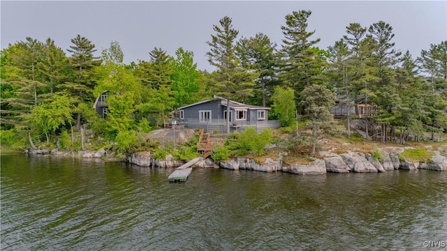 48785 Bamerick Rd, Alexandria, NY 13679 - dock area with a deck with water view and stairs