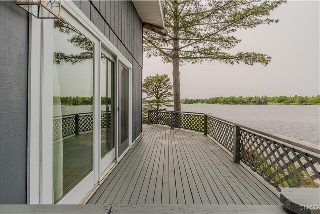 48785 Bamerick Rd, Alexandria, NY 13679 - wooden deck with a water view