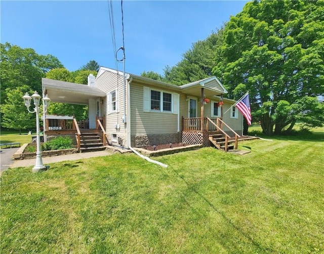 1305 Wyncoop Creek Rd, Chemung, NY 14825 - view of front of home with a front lawn and covered porch