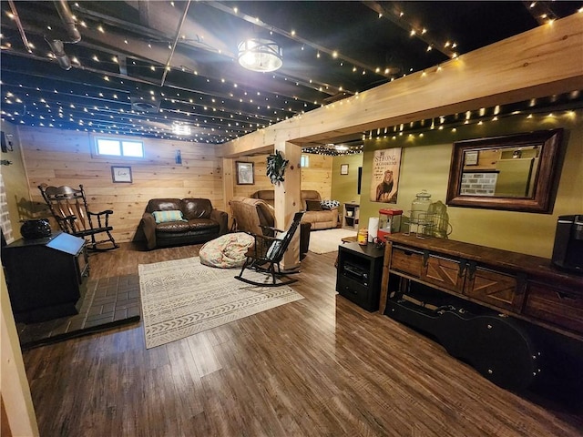 1305 Wyncoop Creek Rd, Chemung, NY 14825 - recreation room featuring wood walls and wood finished floors