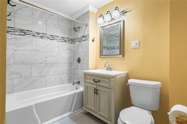 103 Ledger St, Buffalo, NY 14216 - full bathroom with toilet, vanity, washtub / shower combination, and tile patterned floors