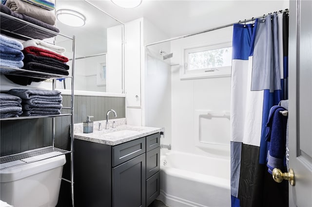 74 Everett St, Greece, NY 14615 - full bath featuring vanity, toilet, and shower / bathtub combination with curtain