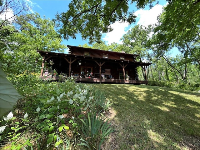 3921 State Route 226, Tyrone, NY 14837 - rear view of house with a yard and log siding