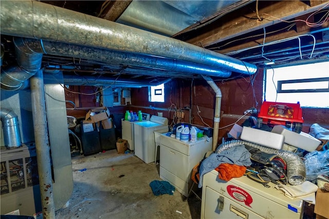127 Devonshire Ct, Rochester, NY 14619 - below grade area featuring washer and clothes dryer