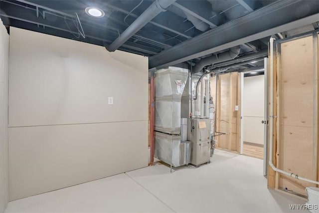 836 Upper Mountain Rd, Lewiston, NY 14092 - unfinished basement with heating unit
