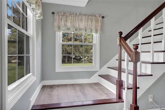 2194 Rte 39, Sheridan, NY 14062 - stairway with wood finished floors and baseboards