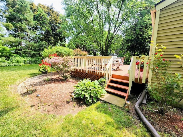 508 Countess Dr, Henrietta, NY 14586 - view of grassy yard featuring a deck