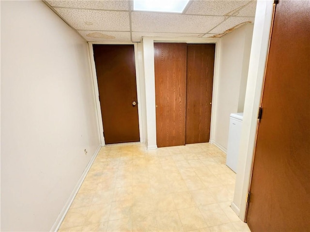 508 Countess Dr, Henrietta, NY 14586 - hall featuring light flooring, a drop ceiling, and baseboards