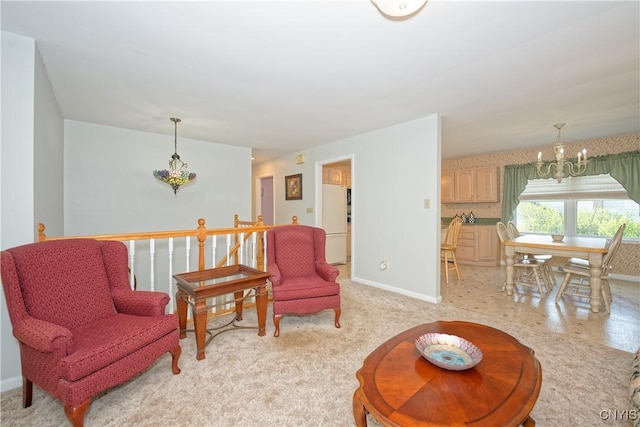 12 Sparrowbush Rd S, S, NY 12110 - living room featuring a chandelier and baseboards