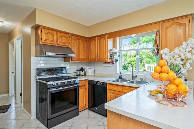 53 Toni Ter, Chili, NY 14624 - kitchen featuring gas range, exhaust hood, dishwasher, light countertops, and backsplash