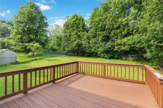 109 Blanchard Blvd, Van Buren, NY 13209 - wooden terrace with view of wooded area