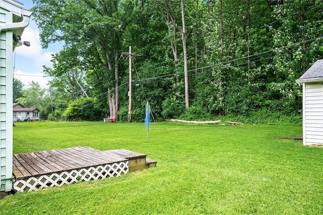 176 Wildbriar Rd, Henrietta, NY 14623 - view of grassy yard with a deck