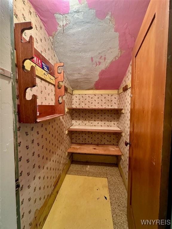 11920 Clarence Center Rd, Newstead, NY 14001 - wine area with wallpapered walls