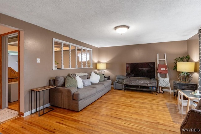 201 Bernadette, West Seneca, NY 14224 - living area with light wood finished floors, a textured ceiling, and baseboards