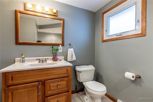 201 Bernadette, West Seneca, NY 14224 - half bath with toilet, vanity, baseboards, and tile patterned floors
