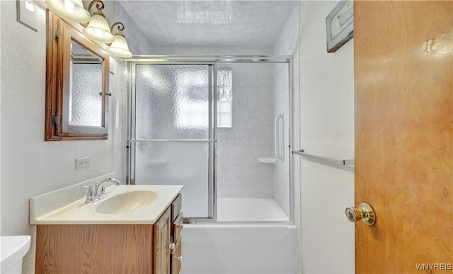 63 Princeton Ct, Cheektowaga, NY 14225 - bathroom featuring toilet, vanity, and shower / bath combination with glass door