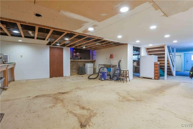 1010 Simmons Rd, Sterling, NY 13156 - finished basement with stairs and recessed lighting