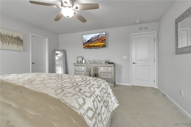 392 Quarry Run, Grand Island, NY 14072 - bedroom featuring light carpet, baseboards, and a ceiling fan