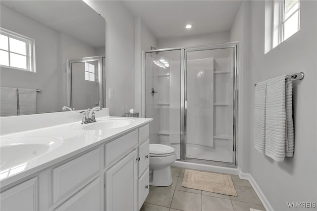 392 Quarry Run, Grand Island, NY 14072 - bathroom with toilet, tile patterned flooring, and a shower stall