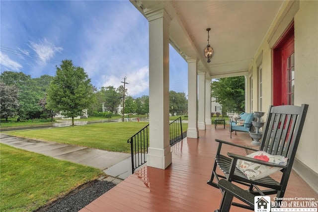 123 Central Ave, Pomfret, NY 14063 - porch featuring a lawn