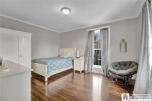 123 Central Ave, Pomfret, NY 14063 - bedroom with dark wood-style flooring and crown molding