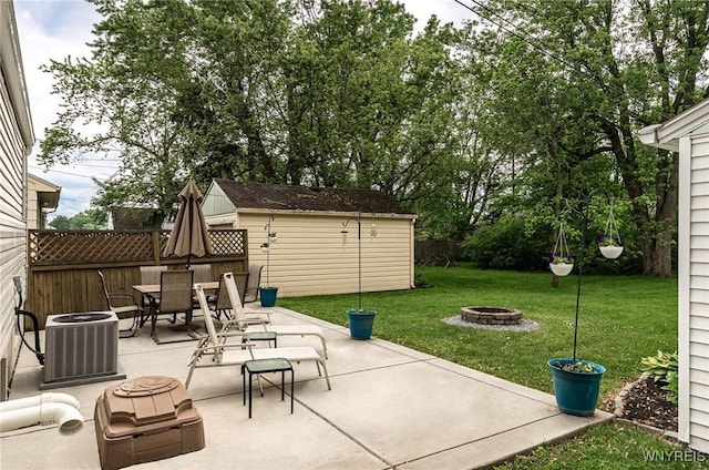 236 Commodore Ter, Cheektowaga, NY 14225 - view of patio / terrace with a fire pit, outdoor dining area, and cooling unit
