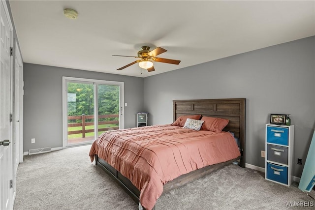 1621 Cain Rd, Brant, NY 14111 - carpeted bedroom featuring access to exterior, baseboards, and a ceiling fan